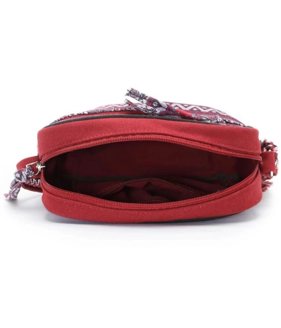 Anekaant - Wine Cotton Sling Bag - Wine