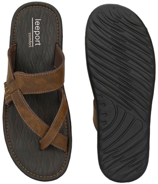 Leeport - Brown  Synthetic Thong Flip Flop - 6