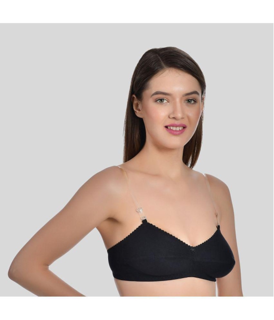 AIMLY - Black Cotton Blend Non Padded Women's T-Shirt Bra ( Pack of 1 ) - None