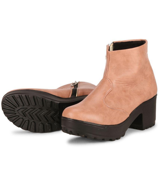 Ishransh - Peach Women''s Ankle Length Boots - None