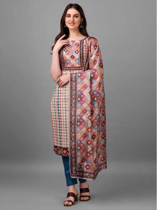 Straight Printed Round Neck Women Kurta Set-M