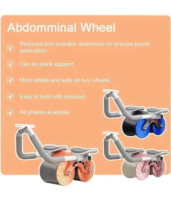 New Ab Roller Wheel, Automatic Rebound 2 In 1 For Abs Workout, Abdominal Fitness Wheel For Men Women, Dynamic Core Trainer Plank Exercise Wheels With Phone Stand For Home Gym Fitness (Blue) 