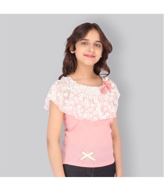 Cutecumber - Pink Georgette Girls Top ( Pack of 1 ) - None