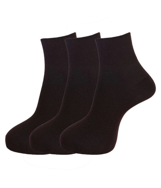 Dollar Socks Brown Casual Ankle Length Socks Pack of 3 - Brown