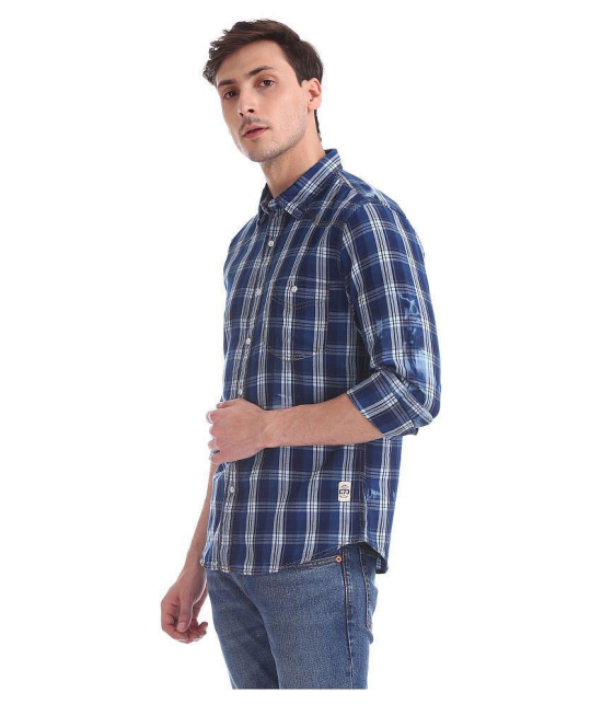 Cherokee 100 Percent Cotton Blue Checks Shirt - None