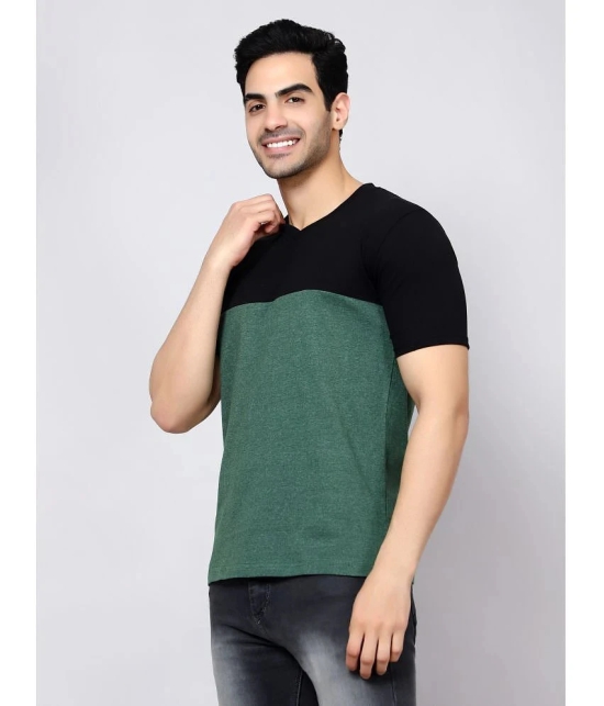 Diaz - Olive Green Cotton Blend Regular Fit Mens T-Shirt ( Pack of 1 ) - None