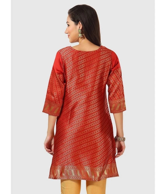 Meher Impex - Rust Art Silk Womens A-line Kurti ( Pack of 1 ) - None