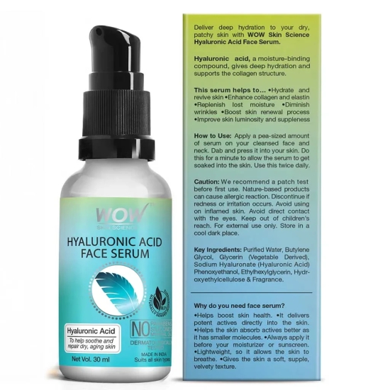 Hyaluronic Acid Face Serum - For Intense Hydration, Glowing Skin & Fines Lines