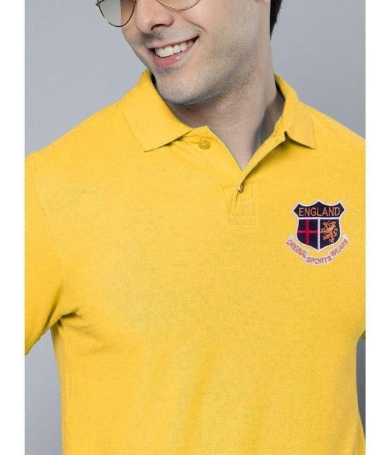 ADORATE - Mustard Cotton Blend Regular Fit Men's Polo T Shirt ( Pack of 1 ) - None