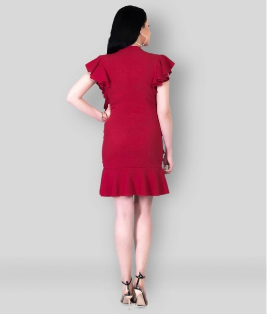 Addyvero - Red Cotton Lycra Womens Bodycon Dress ( Pack of 1 ) - M