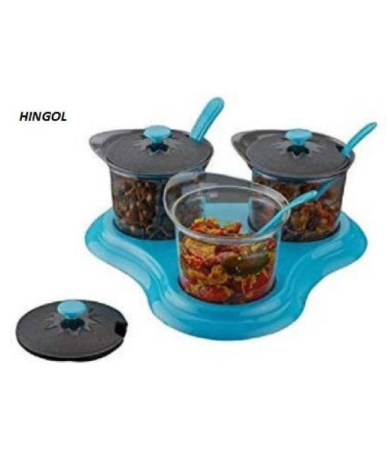 HINGOL Multipurpose Storage Plastic Pickle Container Set of 1 350 mL - Multicolor