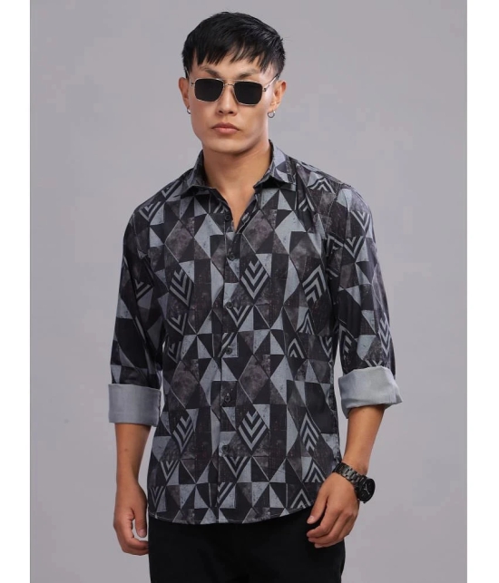 Paul Street Polyester Slim Fit Printed Full Sleeves Mens Casual Shirt - Black ( Pack of 1 ) - None