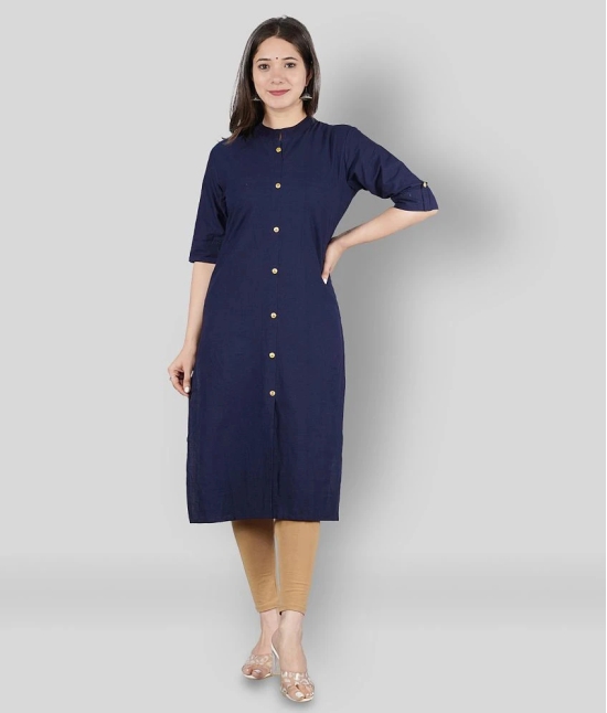 KIPEK - Navy Cotton Womens Straight Kurti - XL