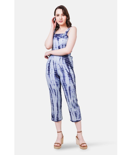 NUEVOSDAMAS - Blue Cotton Regular Fit Womens Jumpsuit ( Pack of 1 ) - None