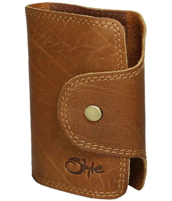 Style 98 - Leather Unisex Card Holder ( Pack of 1 ) - Tan