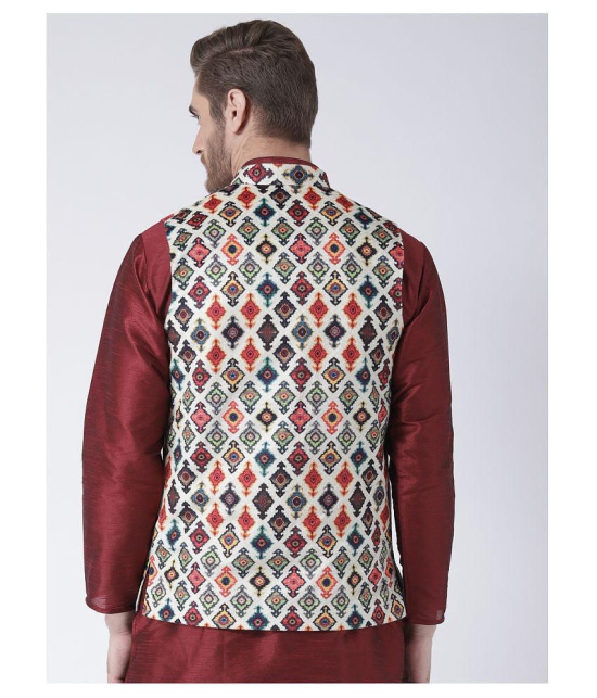 Hangup Multi Cotton Blend Nehru Jacket - None