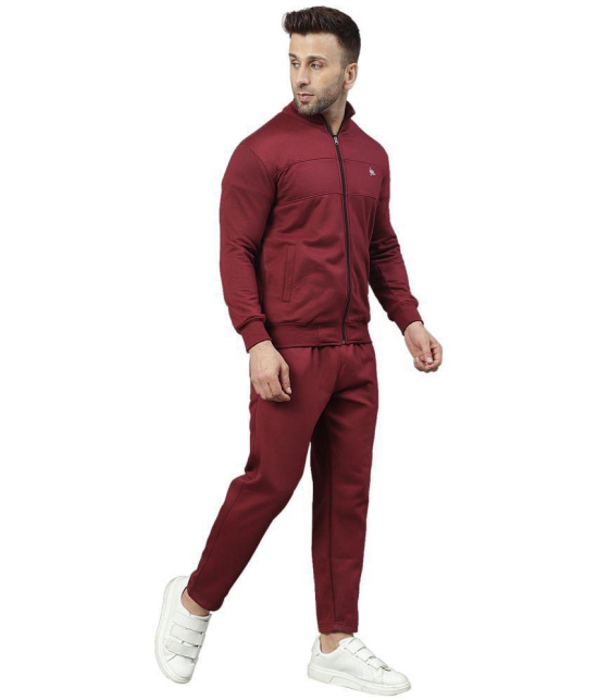 YHA - Wine Fleece Regular Fit Mens Tracksuit ( Pack of 1 ) - M