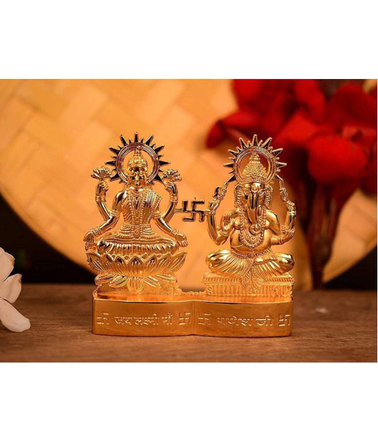 DvR ClicK - Brass Laxmi Ganesh 8 cm Idol