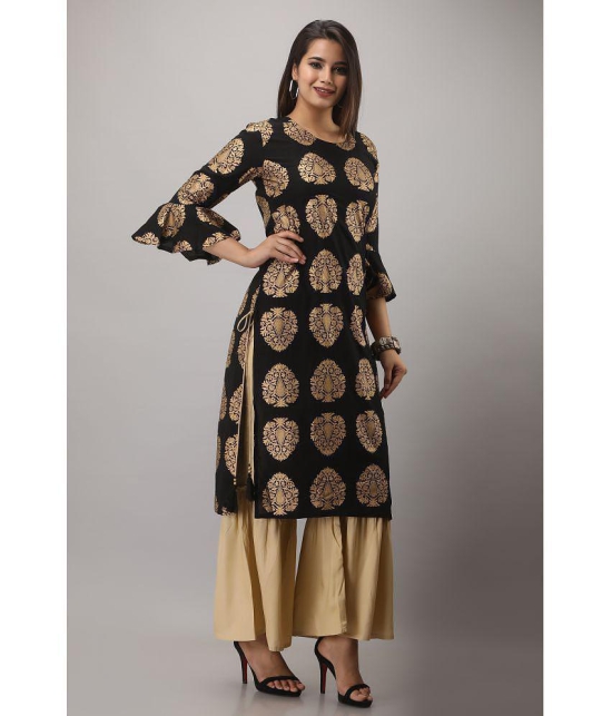 MAUKA - Black Straight Rayon Women's Stitched Salwar Suit ( Pack of 1 ) - None