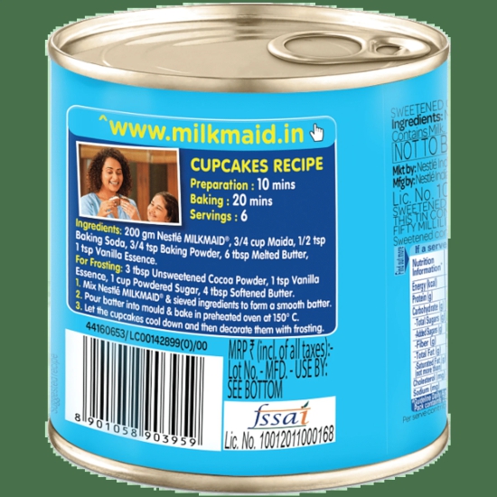 Nestle Milkmaid Partly Skimmed Sweetened Condensed Milk, 380 G Tin