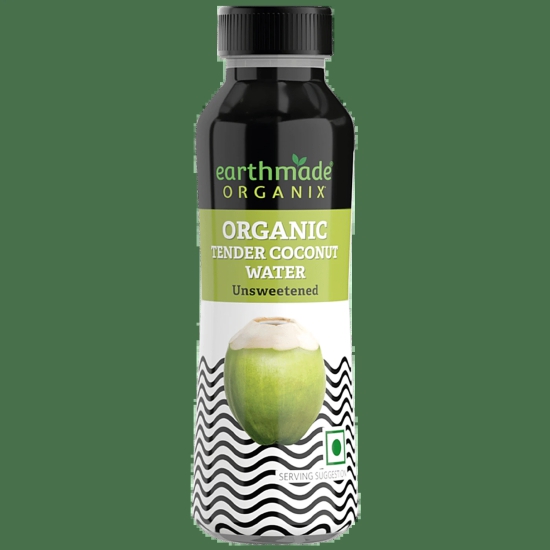 Earthmade Organix Organic  Unsweetened Tender Coconut Water, 200 ml