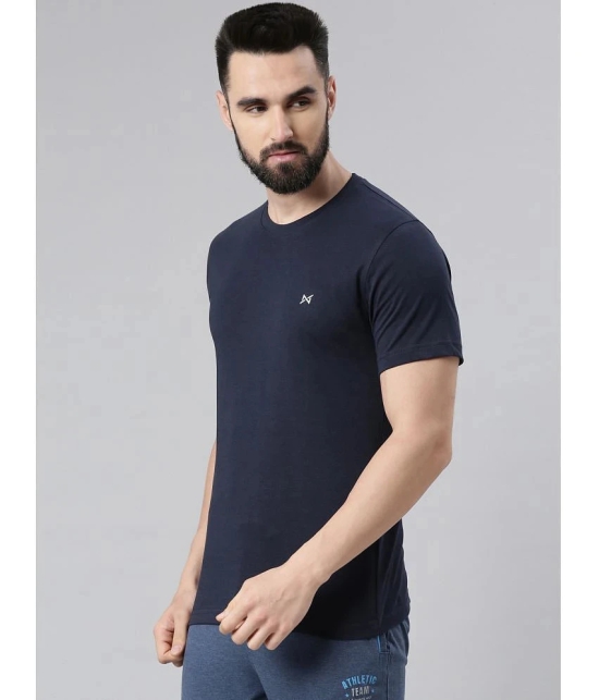 Force NXT - Navy 100% Cotton Regular Fit Mens T-Shirt ( Pack of 1 ) - None