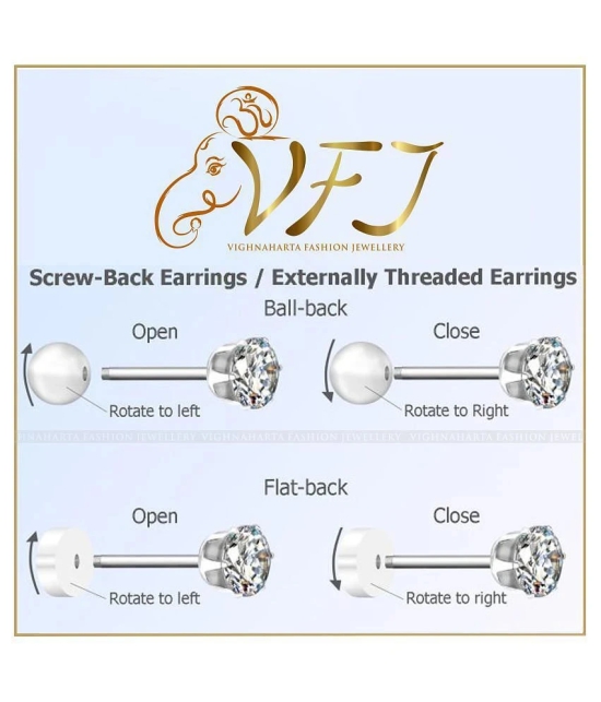 Vighnaharta - Golden Stud Earrings ( Pack of 2 ) - Golden