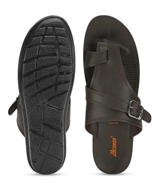 Paragon Brown Mens Leather Slipper - None