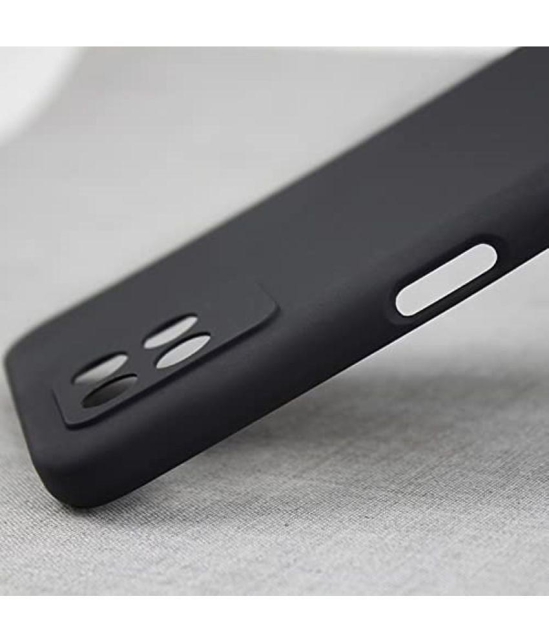 Case Vault Covers - Black Silicon Plain Cases Compatible For Realme Narzo 50 ( Pack of 1 ) - Black