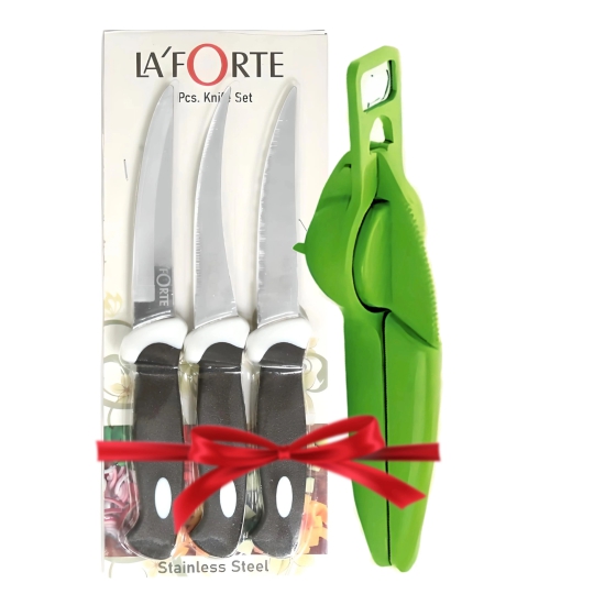 LA' FORTE Knife Set and Lemon Squeezer Combo