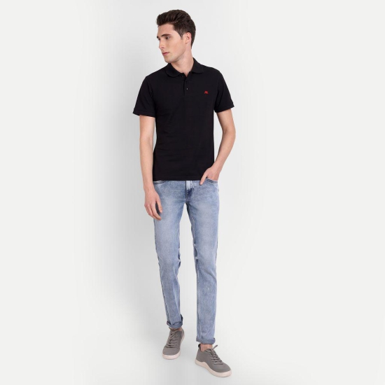 Meghz Men Slim Mid Rise Blue Jeans