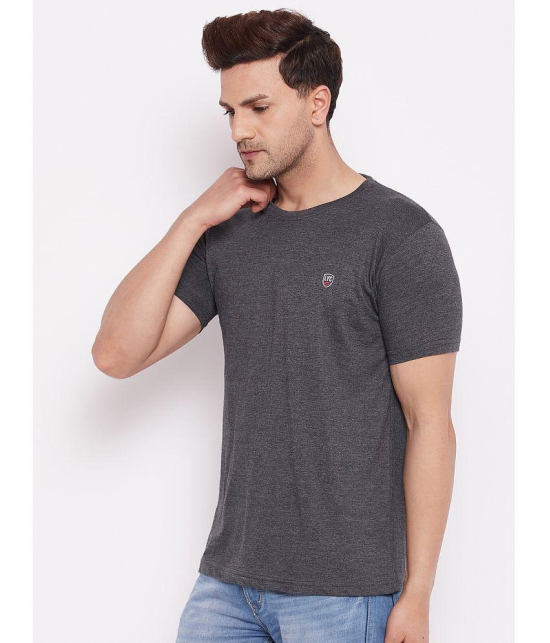 Lycos - Cotton Blend Regular Fit Charcoal Grey Men's T-Shirt ( Pack of 2 ) - None