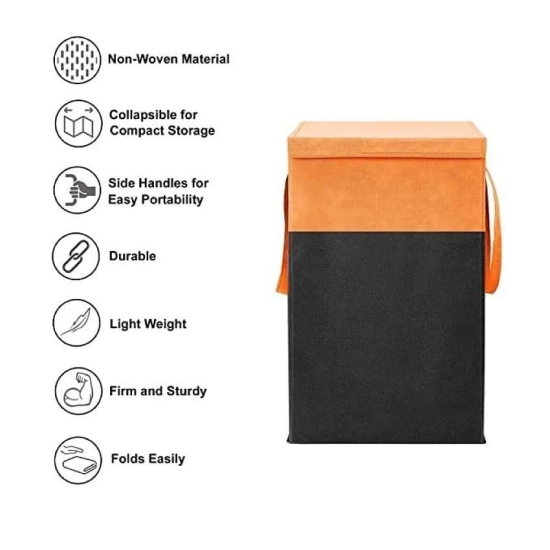 SH. NASIMA 75 L capacity Multi Colour Laundry Bag - Orange