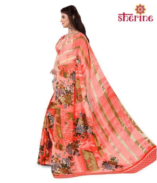 ANAND SAREES Pink Georgette Saree