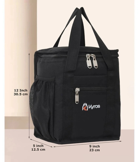 Kyros Black Polyester Lunch Bag Pack of 1 - Black