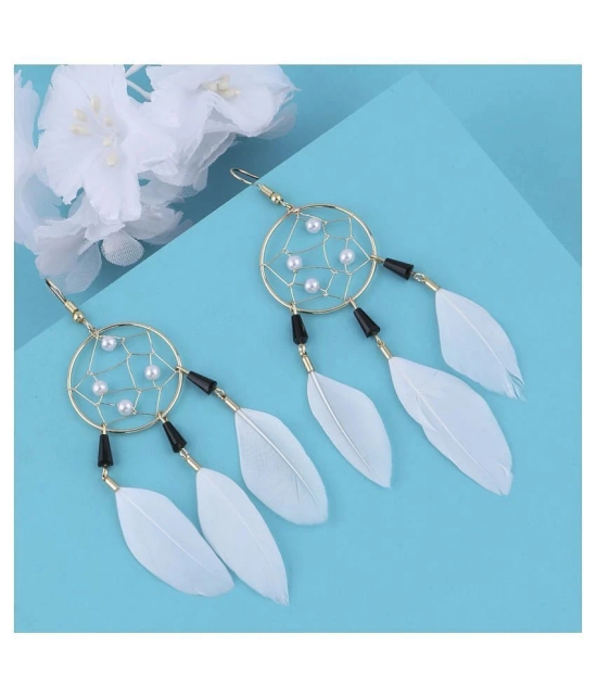 SILVER SHINE Party Wear Stylish Dangle  Earring For Girl Women - White