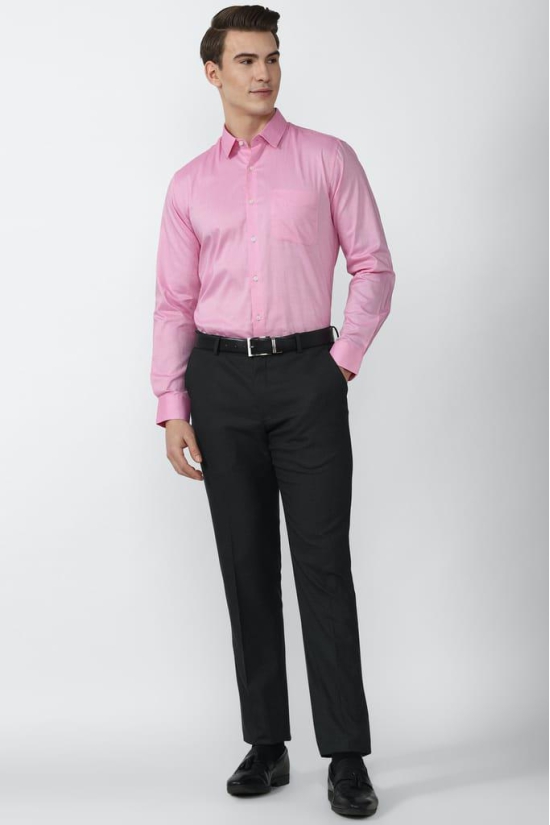 Men Pink Regular Fit Formal Full Sleeves Formal Shirt