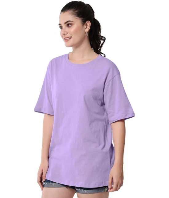 Leotude Purple Cotton Blend Oversized Womens T-Shirt ( Pack of 1 ) - None