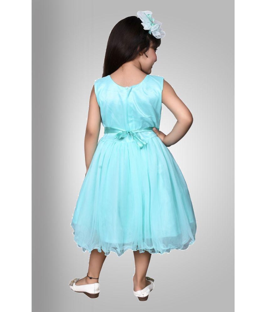 Arshia Fashions - Light Blue Net Girls Frock ( Pack of 1 ) - None