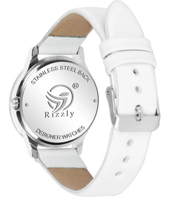 Septem White Leather Analog Mens Watch