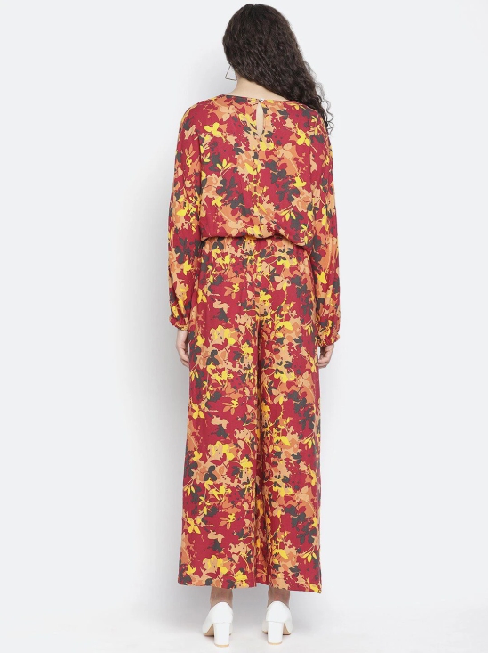 Oxolloxo Red & Yellow Printed Basic Jumpsuit