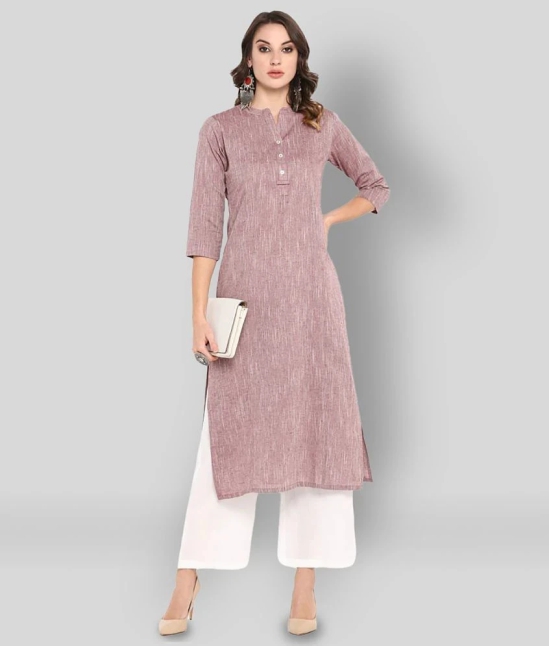 Janasya - Brown Cotton Womens Straight Kurti ( Pack of 1 ) - M