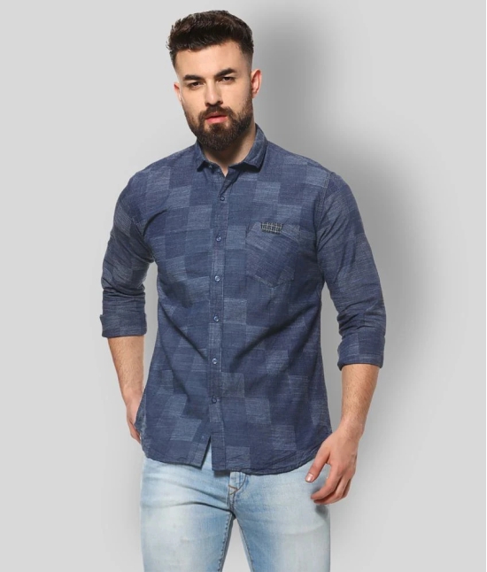 Campus Sutra Cotton Regular Fit Checks Full Sleeves Mens Casual Shirt - Blue ( Pack of 1 ) - None