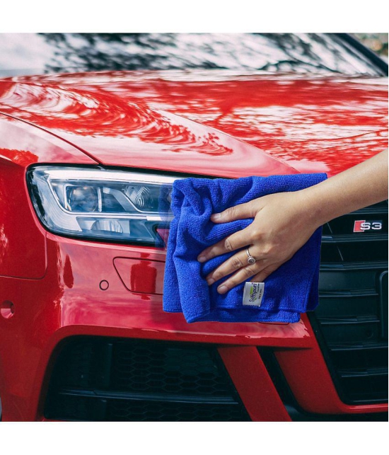 SOFTSPUN Microfiber Cloth 15pcs - Small - 20x30cms - 340 GSM BLUE. Thick Lint & Streak-Free Multipurpose Cloths - Automotive Microfibre Towels for Kitchen Cleaning Polishing Washing & Detail