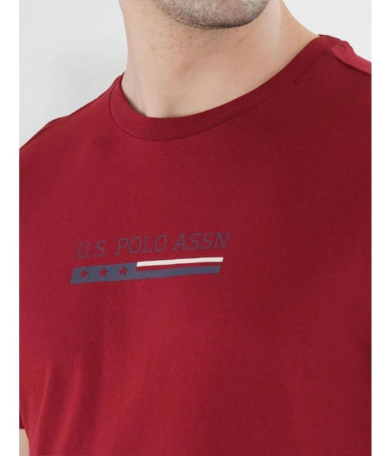 U.S. Polo Assn. Cotton Regular Fit Printed Half Sleeves Mens T-Shirt - Red ( Pack of 1 ) - None