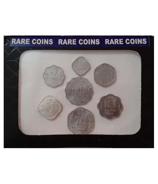 Republic India 1, 2, 3, 5, 10 20 Paise Alluminium All 7 Denomination Gem UNC Complete Set in Beautiful Box Packing....Collectible