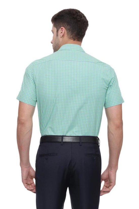 Men Green  Formal Half Sleeves Formal Shirt