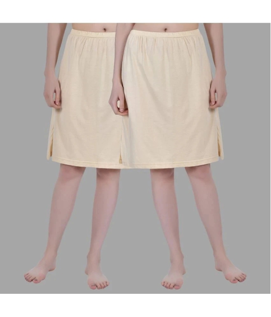 AIMLY Beige Cotton Womens Straight Skirt ( Pack of 2 ) - None