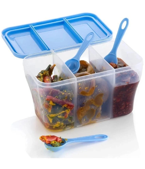 HOMETALES - Dal/Food/Grocery Plastic Blue Pickle Container ( Set of 1 ) - Blue