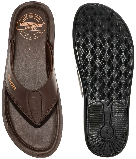 ASIAN Brown Mens Daily Slipper - None